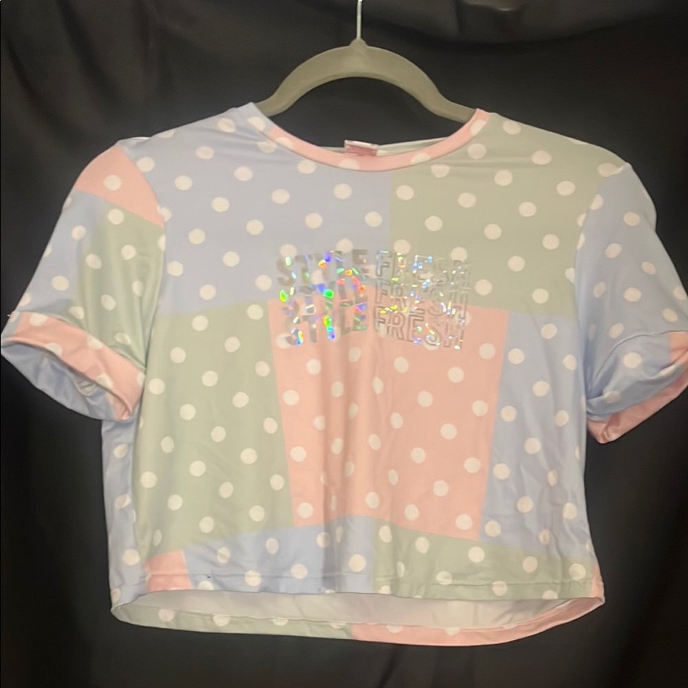 Pastel Polka Dot Crop Top for girls